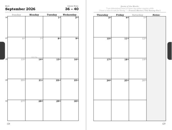 planner 2026 – american revolution