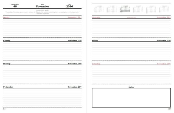 planner 2026 – american revolution