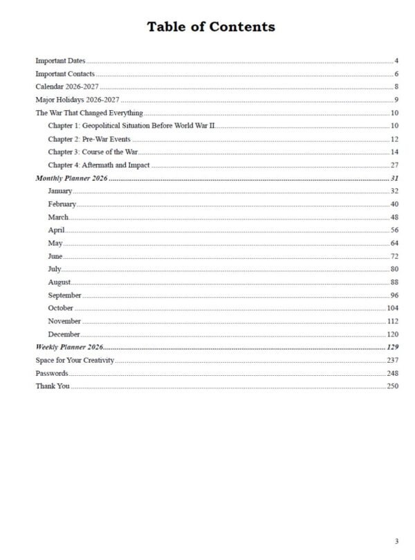 planner 2026 – america in world war ii